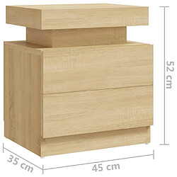 vidaXL Table de chevet Chêne sonoma 45x35x52 cm Bois d'ingénierie pas cher