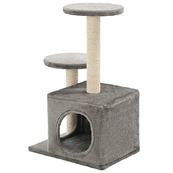 Acheter Helloshop26 Arbre à chat griffoir grattoir niche jouet animaux peluché en sisal 60 cm gris 3702218