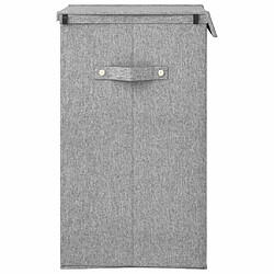 Avis vidaXL Panier à linge pliable Gris 26x34,5x59,5 cm Tissu en faux lin