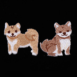 Avis Patch animalier brodé 10 pièces / fer à repasser sur un badge shiba inu