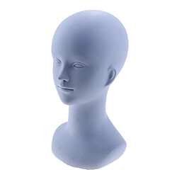 Acheter Modèle de tête de mannequin de maquillage de tête de mannequin d'affichage de perruque de PVC pour le chapeau de chapeau en verre bleu-clair