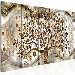 Paris Prix Tableau Imprimé 5 Panneaux Tree & Waves Brown 80 x 200 cm 