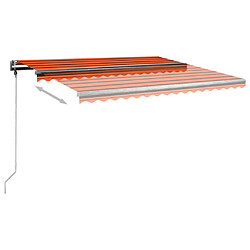 Acheter Maison Chic Auvent manuel rétractable,Store manuel de porte avec poteaux 4x3 m Orange et marron -GKD21748