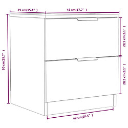 vidaXL Tables de chevet 2 pcs Blanc Bois d'ingénierie pas cher