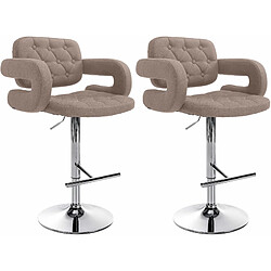 Acheter Non Lot de 2 tabourets de bar Dublin tissu C