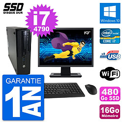 PC HP ProDesk 400 G1 SFF Ecran 19" i7-4790 RAM 16Go SSD 480Go Windows 10 Wifi · Occasion 