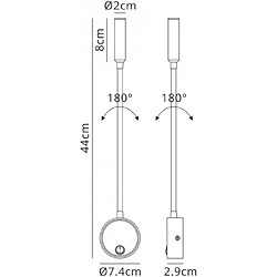 Luminaire Center Applique avec liseuse Fusion blanc mat 1 ampoule 44cm