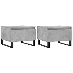 vidaXL Tables basses 2 pcs gris béton 50x46x35 cm bois d'ingénierie