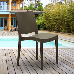 Chaise en polypropylène pour salle à manger bar et restaurant Grand Soleil Trieste, Couleur: Marron