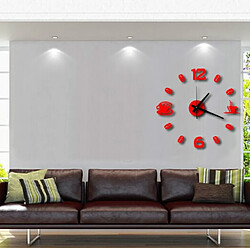 Avis Wewoo Horloge murale ISHOWTIENDA Mode Acrylique DIY Tasse À Café Auto-Adhésif Mur Intérieur Créatif Décoration Sourdine Stickers Muraux Rouge