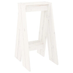 Avis vidaXL Tabourets lot de 2 blanc 40x40x75 cm bois massif de pin