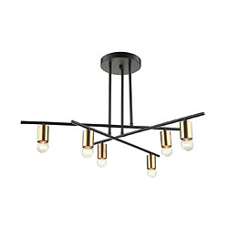 Luminaire Center Suspension industrielle et rétro Normani Marron noir