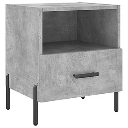 Maison Chic Table de chevet,Table de Nuit,Meuble de Rangement gris béton 40x35x47,5 cm bois d’ingénierie