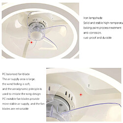 Avis Universal Éclairage ventilateur chambre 48cm, 220V LED 36W réglage continu de la lumière du salon, chambre d'étude, lumière de la chambre d'enfants, lumière de la maison, blanc(Or)