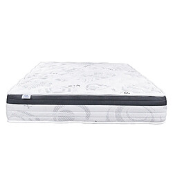 LUXURY LITERIE Matelas 180x200 cm, Sleeplux, 26cm, latex, mousse haute densité, ferme, indépendance du couchage, face été/hiver pas cher