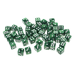 50pcs Acrylique Dés à Six Faces Dés 12 Mm D6 Pour Du0026D DnD RPG Party Game Vert