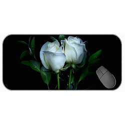 Universal (750x300x3) xxl pad de souris de jeu, tampon de souris de fleur de rose rose rose blanche