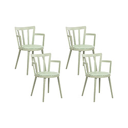 Beliani Chaise de salle à manger Set de 4 Vert clair MORILL