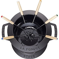 Staub 40511-971-0 Service à Fondue Fonte Noir Mat 24,3 x 18,7 x 10 cm