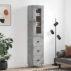 vidaXL Buffet haut Gris béton 34,5x34x180 cm Bois d'ingénierie 