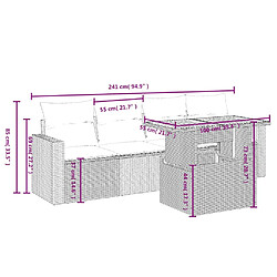 Avis vidaXL Salon de jardin 5 pcs avec coussins noir résine tressée