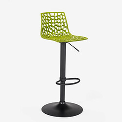 Avis Tabouret Design Cuisine Bar Base Noire Mate Réglable Grand Soleil Spider Matt, Couleur: Anis vert