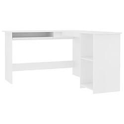 vidaXL Bureau d'angle en forme de L Blanc 120x140x75 cm