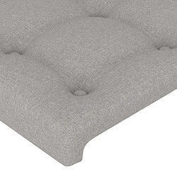 Maison Chic Tête de lit scandinave à LED,meuble de chambre Gris clair 163x16x118/128 cm Tissu -MN31999 pas cher