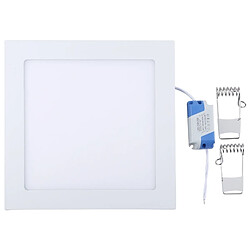 Wewoo Lampe carrée blanche de lumière de la 22.5cm de la 18W avec le conducteur de LED, 90 LED SMD 2835, flux lumineux: 1600LM, CA 85-265V, taille de découpe: 20cm pas cher