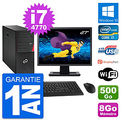 PC Tour Fujitsu P720 Ecran 27" Core i7-4770 RAM 8Go Disque 500Go Windows 10 Wifi · Occasion 