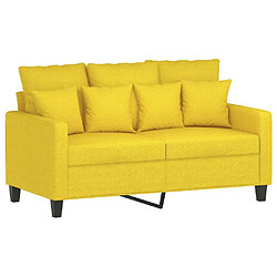 Avis Maison Chic Ensemble de canapés 2 pcs avec coussins, Canapé droit Sofa pour Salon Jaune clair Tissu -GKD570596