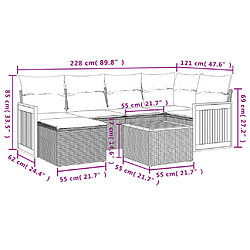 Avis Maison Chic Ensemble Tables et chaises d'extérieur 7pcs avec coussins,Salon de jardin noir résine tressée -GKD703472