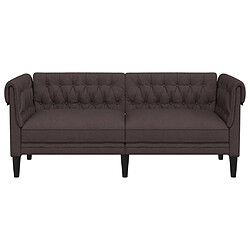 Avis vidaXL Canapé Chesterfield 2 places marron foncé tissu