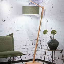 Good&Mojo ANDES-Lampadaire Bambou & Lin Naturel H176cm vert kaki Good & Mojo