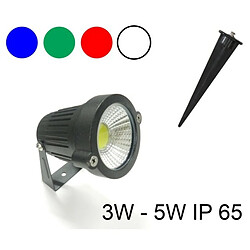 Tradex LED GARDEN SPOTLIGHT 3W 5W WATT STAKE HOLDER LIGHT COLOUR IP65 Cob Led Garden Spotlight 3w 5w Watt Stake Holder Light Colour Ip65 3 Watts-blanc Chaud-