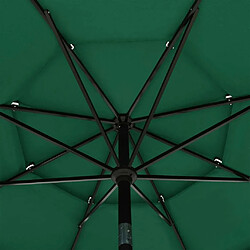 Maison Chic Parasol Jardin | Parasol à 3 niveaux avec mat en aluminium Vert 3,5 m - GKD97198 pas cher