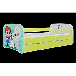 Lit Babydreams vert pays des merveilles sans matelas tiroir 160/80 