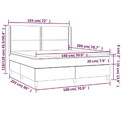 Acheter vidaXL Sommier à lattes de lit et matelas Gris clair 180x200cm Velours