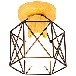 Stoex Plafonnier Moderne Lampe de Plafond Rétro Vintage, Abat-Jour en Forme de Cage en Métal, Pour Café, Couloir, Cuisine, Chambre À Coucher, Salon, Noir 