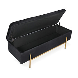 Avis Banquette coffre Olivia Velours noir pieds or