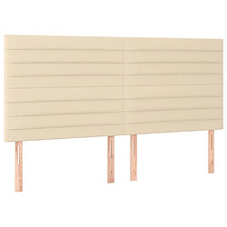 Acheter Maison Chic Tête de lit scandinave à LED,meuble de chambre Crème 160x5x118/128 cm Tissu -MN63775