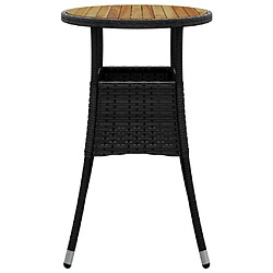 Avis vidaXL Table de jardin Ø60x75 cm Acacia et résine tressée Noir