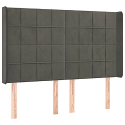 Avis Maison Chic Tête de lit scandinave à LED,meuble de chambre Gris foncé 147x16x118/128 cm Velours -MN62911