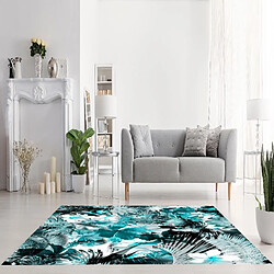 HOMEMANIA Tapis Imprimé Blue Jungle 1 - Nature - Décoration de Maison - Antidérapants - Pour Salon, séjour, chambre à coucher - Multicolore en Polyester, Coton, 60 x 100 cm