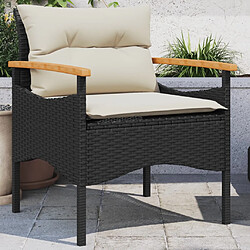 Avis vidaXL Salon de jardin 3 pcs avec coussins noir résine tressée