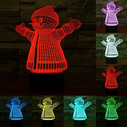 Wewoo Lampe 3D Bonhomme De Neige Style 7 Couleur Décoloration Creative Visual Stéréo 3D Tactile Commutateur LED Lumière Bureau De Nuit