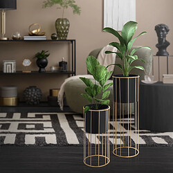 Acheter ML-Design 2x Support de plantes acier noir/or h: 46,7 et 70,5 cm pot de fleurs décoratif