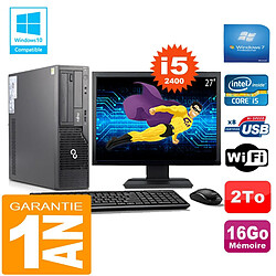 PC Fujitsu Esprimo E500 E85+ SFF Core I5-2400 16Go Disque 2 To Wifi W7 Ecran 27" · Occasion 