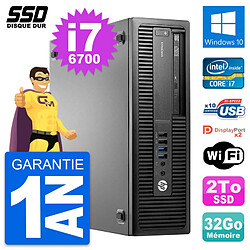 PC HP EliteDesk 800 G2 SFF Intel Core i7-6700 RAM 32Go SSD 2To Windows 10 Wifi - Occasion