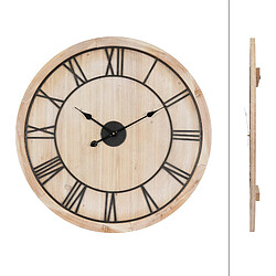 Ecd Germany Horloge murale vintage ronde en bois MDF horloge décorative pour salon Ø76 cm